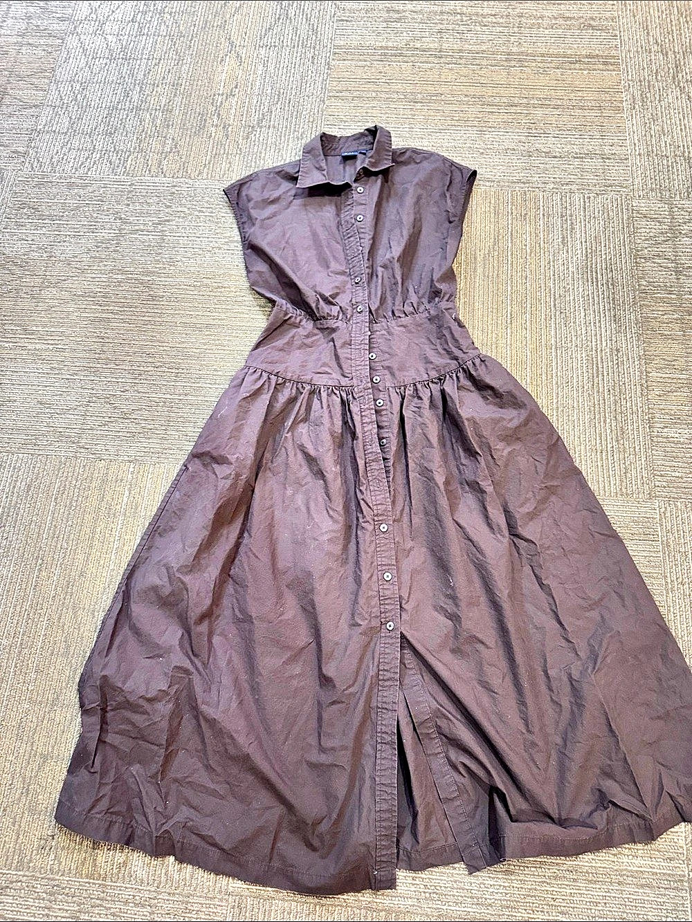 Gap Brown Button-Front Midi Dress Size Small